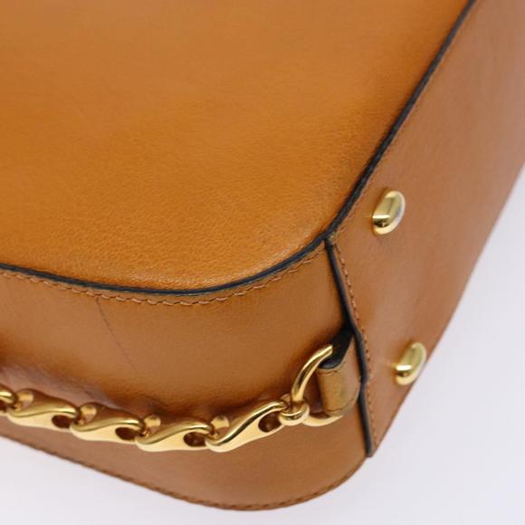 CELINE Chain Shoulder Bag Leather Brown Gold Auth yk18930 - Picture 16 of 16